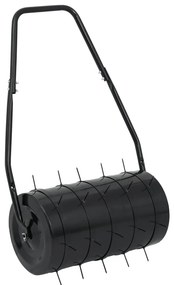 vidaXL Rolo relvado jardim c/ grampos arejamento 42L ferro/aço preto