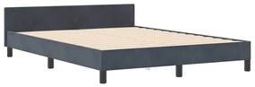 Cama vidaXL Cinza Escuro 140x200 cm Veludo