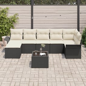 Conjunto de Sofá para Jardim vidaXL com Almofadas em Vime Polirattan M