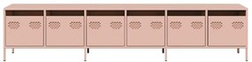 Móvel de TV 202x39x43,5 cm aço laminado a frio rosa
