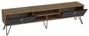 Móvel de TV Lorenz – Nogueira/Preto – 180 cm x 45,6 cm x 35,2 cm