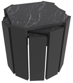 Mesa de Centro Lori – Preto Mármore – 44,5 x 41 x 44,5 cm