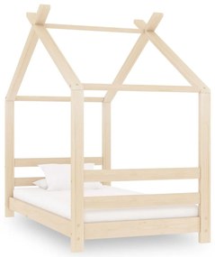 289607 vidaXL Estrutura de cama infantil 70x140 cm madeira de pinho maciça