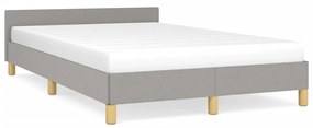 vidaXL Estrutura de cama sem colchão cinza claro tecido