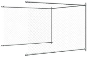 Jaula para cão com porta 8x2x1,5 m aço galvanizado cinzento