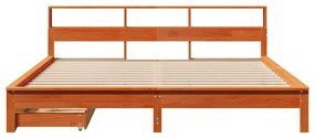 Cama com estante sem colchão 200x200 cm pinho maciço