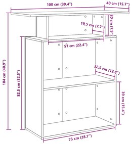 Balcão de recepção 100x40x104 cm derivados de madeira branco