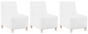Cadeiras de Sofá 3 pcs Branco 55 x 74 x 82 cm Couro sintético