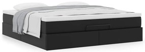 Estrutura de cama otomana com colchão 160x200 cm preta