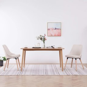 vidaXL Cadeiras de jantar 2 pcs tecido cor creme