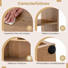 Estante aberta 84 x 29,5 x 83,5 cm com 3 prateleiras para livros Sala Quarto Estúdio Escritório Natural