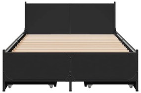 Estrutura cama c/ gavetas 75x190 cm derivados de madeira preto