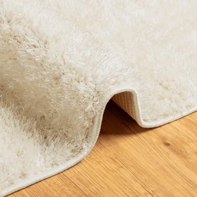 Tapete de pelo alto aspeto brilhante ISTAN 140x200cm cor creme