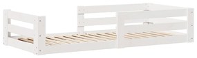 Cama sem colchão 75x190 cm madeira de pinho maciça branco