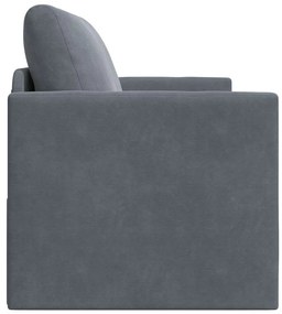 Sofá cama de chão 2 em 1 Cinza Escuro 124x204x61 cm Veludo