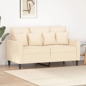 vidaXL Sofá de 2 lugares veludo 120 cm cor creme
