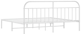 Estrutura de cama com cabeceira 200x200 cm metal branco