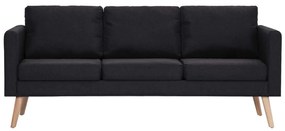 2 pcs conjunto de sofás tecido preto