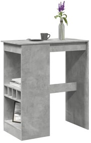 Mesa de bar com prateleiras derivados madeira cinzento cimento
