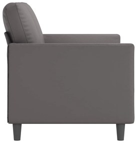 Sofá de 2 lugares 120 cm couro artificial cinza