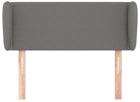 Cabeceira de cama c/ abas tecido 83x23x78/88 cm cinzento-escuro