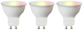 Conjunto de 3 lâmpadas LED GU10 RGBW inteligentes 5W 350 lm 2200-4000K