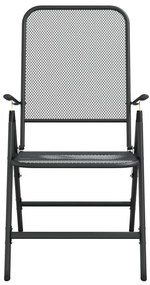 9 pcs conjunto de jantar para jardim rede de metal antracite