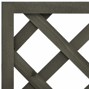 Vaso com treliça para jardim 50x25x90 cm abeto maciço cinzento