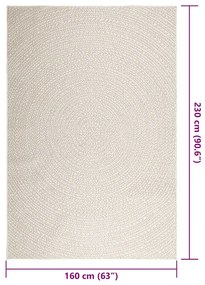 Tapete ZIZUR creme 160x230cm aspeto de juta interior e exterior