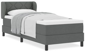 Cama Box Spring com Colchão Cinza Escuro 80x200 cm Tecido