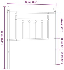 Cabeceira de cama 80 cm metal branco