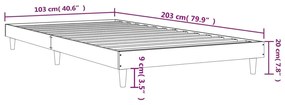 Estrutura cama 100x200 cm derivados de madeira carvalho sonoma