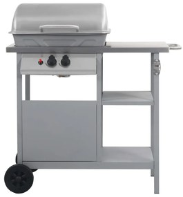 Grelhador/BBQ gás mesa de apoio 3 prateleiras prateado