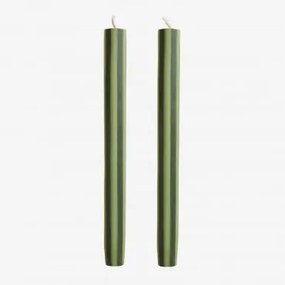 Pack De 2 Velas Decorativas Soraia Verde Lima - Verde Oliva Intenso - Sklum