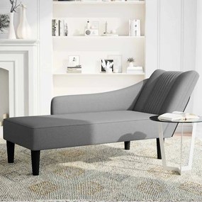 Chaise lounge com apoio de braço direito em tecido cinza escuro