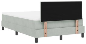 Cama Box com Colchão vidaXL Cinza Claro 120x200 cm Veludo