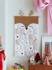 Calendário do Advento Rena em sherpa  bege-dourado