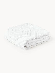 Cotton Percale Bedspread Faye with Tufted Geometric Pattern