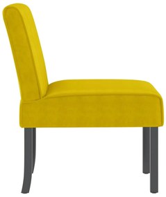 Cadeirão Mali em Veludo Amarelo - Design Nórdico