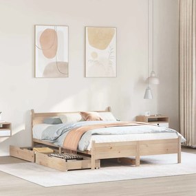 vidaXL Cama sem colchão 120x190 cm madeira de pinho maciça
