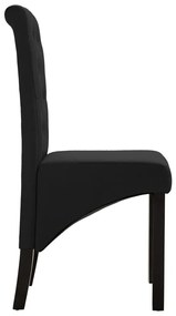 Cadeiras de jantar 2 pcs tecido preto