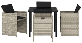Conjunto de Jantar de Jardim de 5 Peças com Almofadas Cinzento Claro e