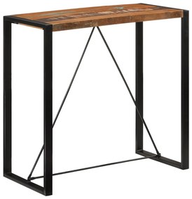 Mesa de bar 110x55x110 cm madeira recuperada maciça