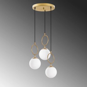 Candeeiro Chandelier Ring – Dourado – 45 cm x 185 cm