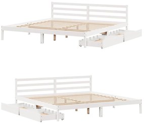Cama sem colchão 180x200 cm madeira de pinho maciça branco