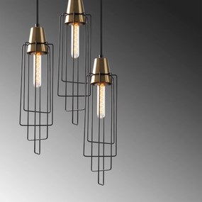 Candeeiro Chandelier Wire – Preto – 36 x 36 cm