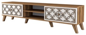 Móvel TV Class – Nogueira e Branco – 180 cm x 44 cm x 35 cm