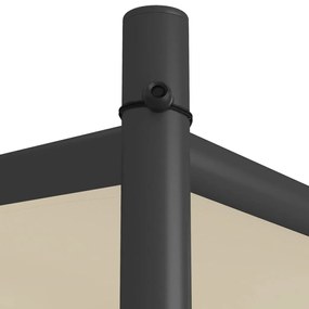 Gazebo 3x3 m 180 g/m² tecido e aço bege