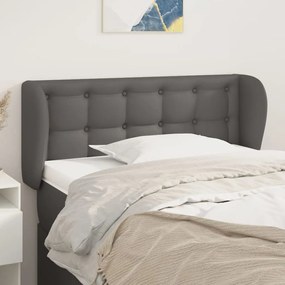 Cabeceira de cama c/ abas couro artificial 103x23x78/88cm cinza