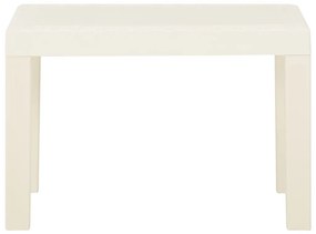 3 pcs conjunto lounge de jardim com almofadões plástico branco